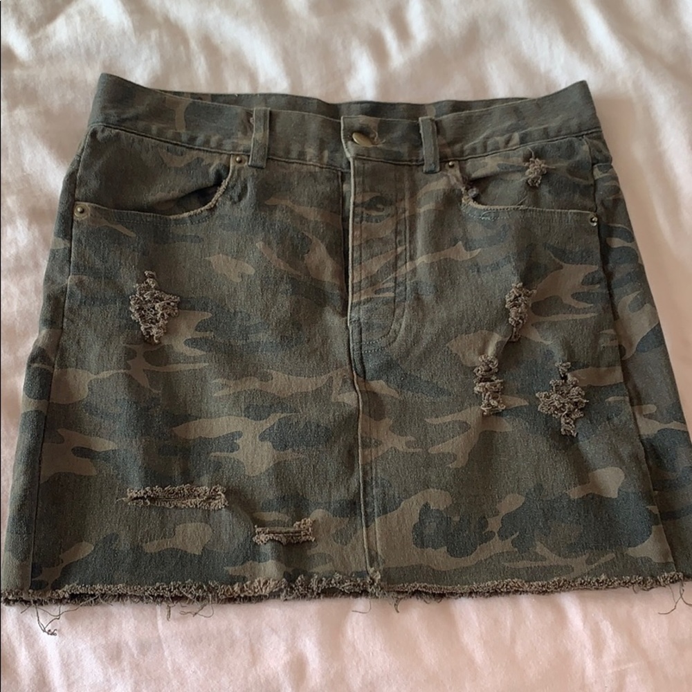 Camo Jean Skirt